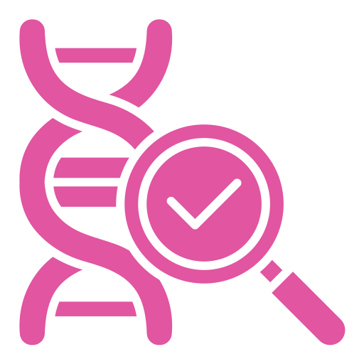 Abstract pink circular loop design with interlocking oval segments forming a ring motif.