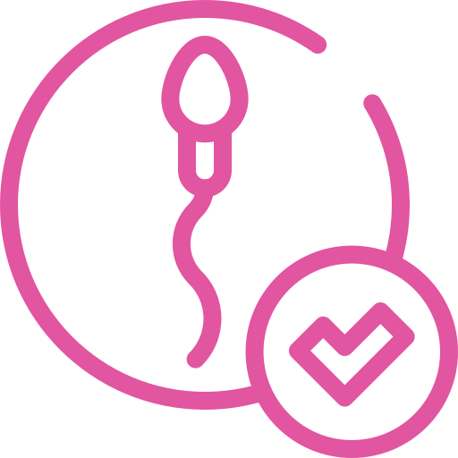 Abstract pink circular loop design with interlocking oval segments forming a ring motif.