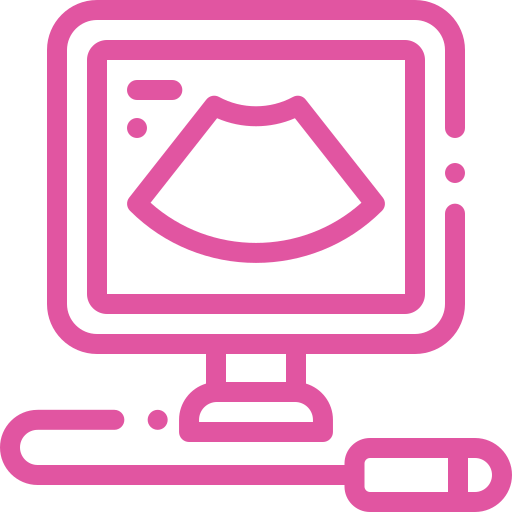 Abstract pink illustration of a pencil touching a broken circular shape on a black background.